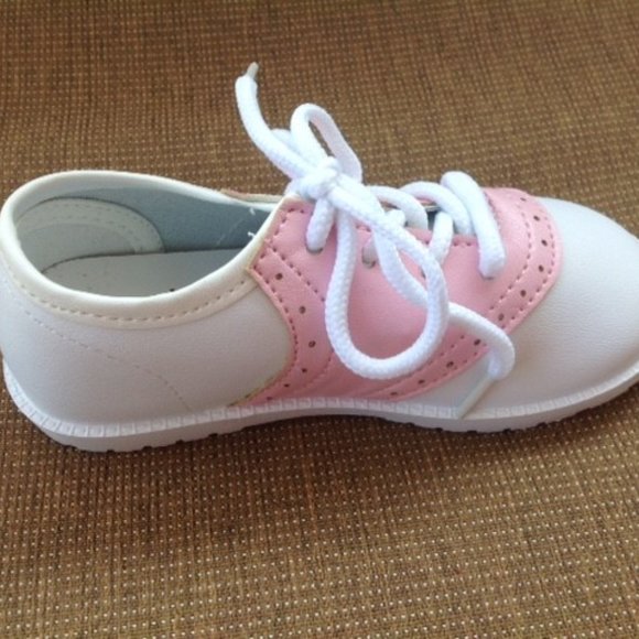 Pitter Patter Shoes Saddle Shoes Pink White Retro Style Kids New